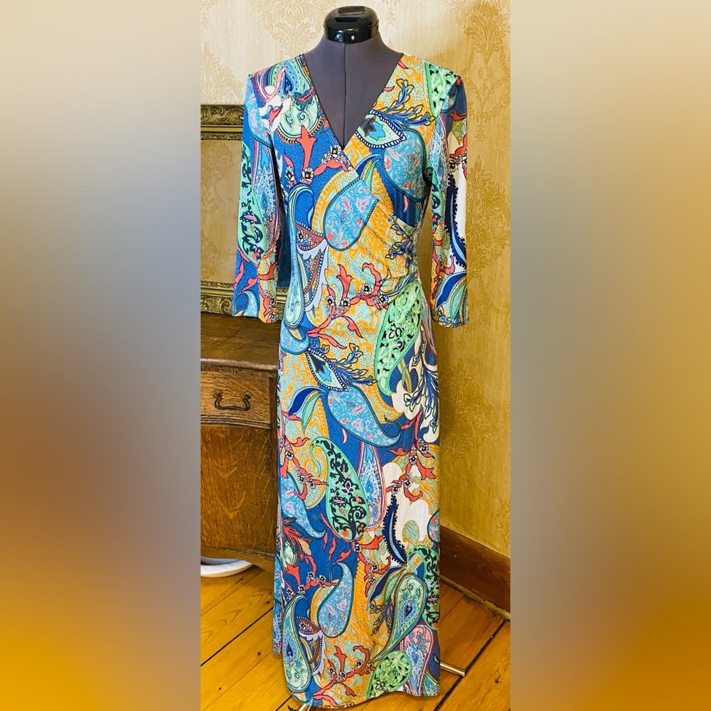 MSK Colorful Paisley Maxi Dress S